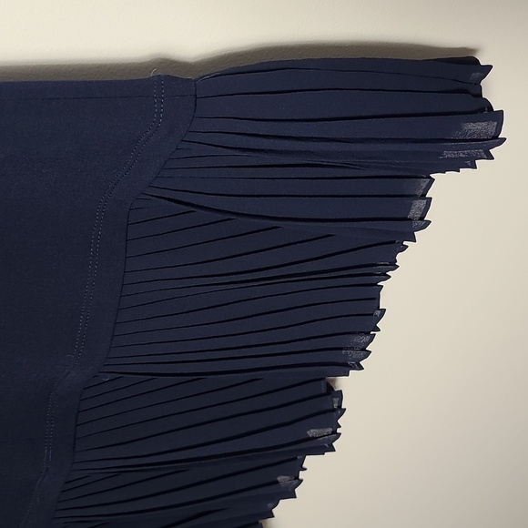 MICHAEL KORS Pleated Hem Shift Dress In Navy Blue Size Small - Picture 8 of 13